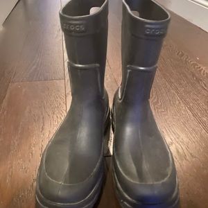 Mens Black Crocs rubber rain boot